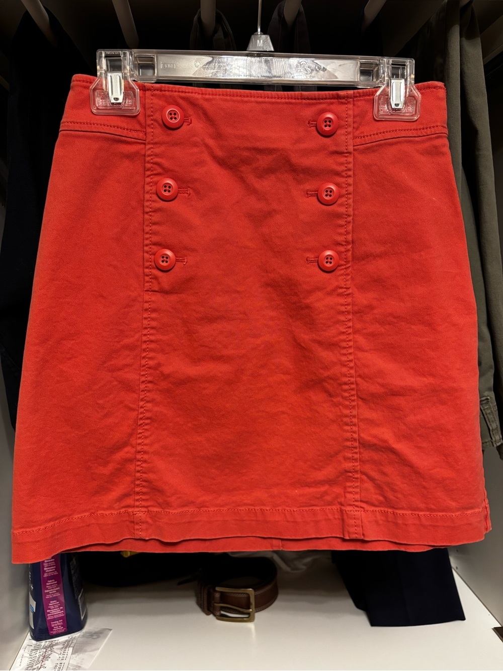 Coral Loft Button-Front Mini Skirt